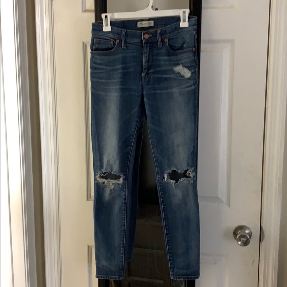 Madewell highriser distressed skinny jeans